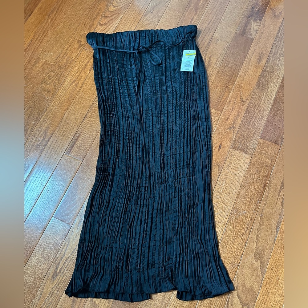 NWT A New Day Crinkle Black Maxi Skirt, Size XL